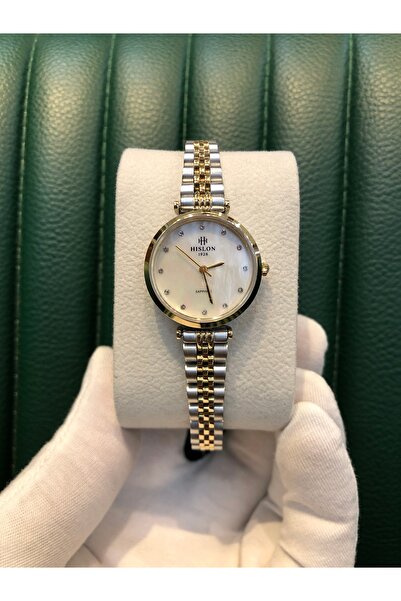 Hislon ساعة يد نسائية مقاومة للماء بلونين مع مشبك على شكل فراشة من الفولاذ