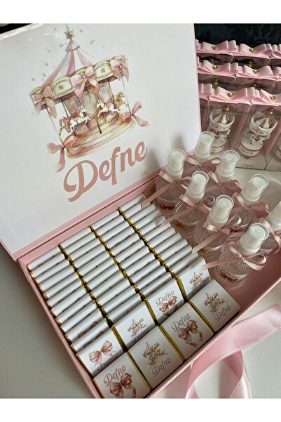 Minemiss Tasarım Kutulu Isme Özel Tasarımlı Kız-erkek 60 Adet Bebek Çikolatas...