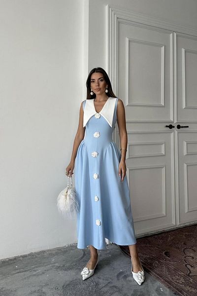 Butik Moda Shop & Blue Rose Detailed Atlas Dress
