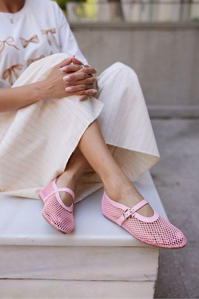 ANGELİNA JONES Alaya Women's Pink Mesh Detail Ballet