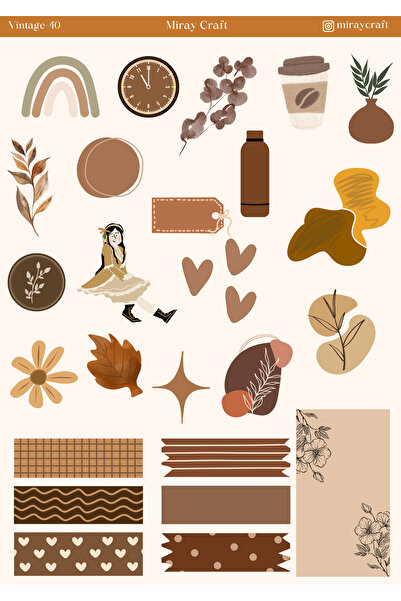 MirayDesign قطعة واحدة من الملصقات ذات الطابع العتيق (12 × 17 سم) للمجلة والد...