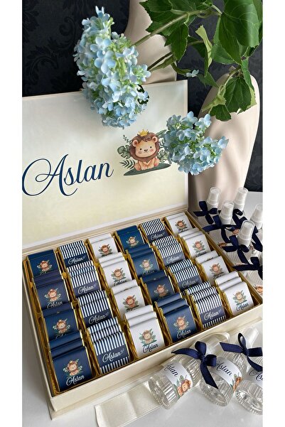 Minemiss Tasarım Kutulu Isme Özel Tasarımlı Kız-erkek 60 Adet Bebek Çikolatas...