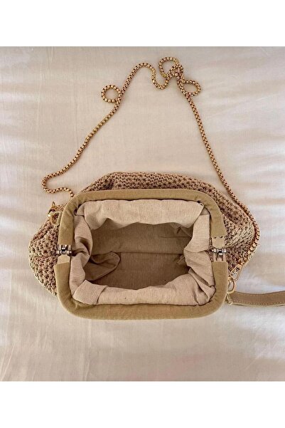 olivia gate Mink Color Straw Summer Women's Shoulder Handbag