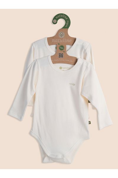 natuline Baby Body Organic Cotton Long Sleeve Basic Nature Zıbın 4-Pack