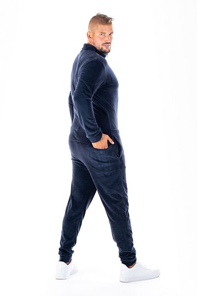 dendy Pánský overal plyšový dlouhý Navy blue 336/S
