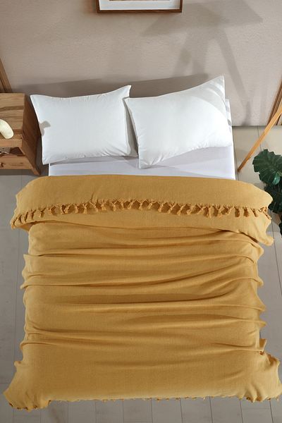 LADYNİL Double Natural Bedspread Pique 210X240 Mustard