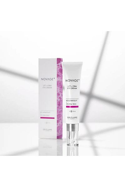 Oriflame Novage+ Lift + Firm Eye Cream – firmness, lifting and visibly rejuvenated contour, 15ml.