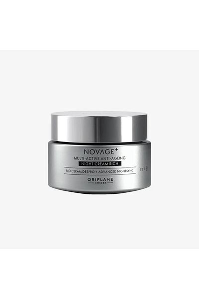 Oriflame Cremă de noapte bogată Novage+ Multi-Active Anti-Ageing Oriflame, pentru ten normal-uscat, 50ml