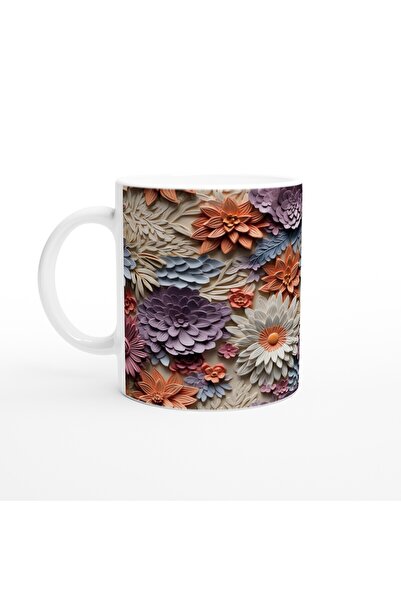 MESCHAIN Relief Floral Mug in Spice Tones