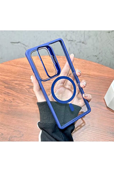 m.tk moveteck Samsung Galaxy A56 Kılıf Standlı Mika Magsafe Hassas Buton Meta...