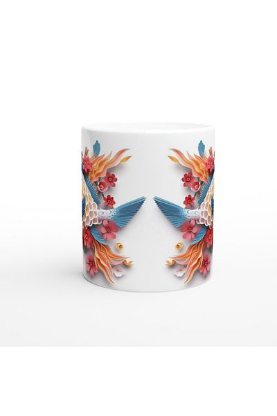 MESCHAIN Floral Goldfish Printed Mug