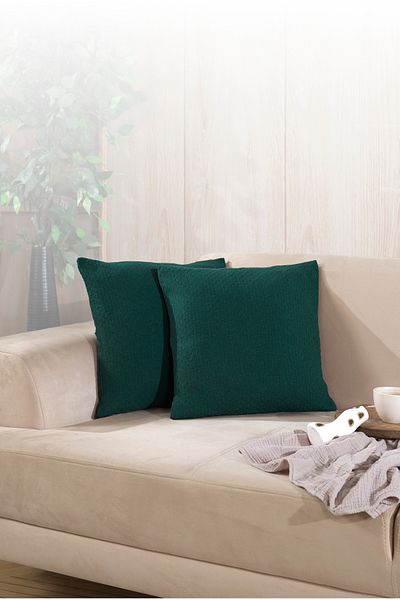 LADYNİL Husă de pernă boemă din 2 piese Față de pernă decorativă 45x45 cu fermoar Verde