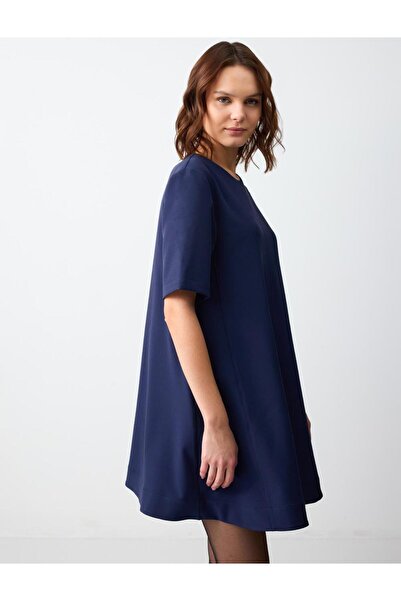 Jimmy Key Minimalist A-Line Dark Blue Dress