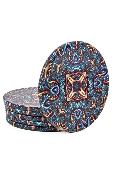 GRANDSTORE Mandala Ottoman Ethnic Patterned Cup Bottom Metal