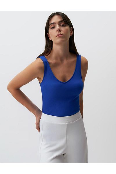Jimmy Key V Neck Sleeveless Basic Knitted Tank Top