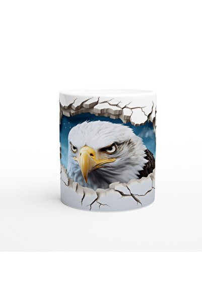 MESCHAIN كوب مطبوع عليه شعار النسر ينظر خلف الجدار المكسور