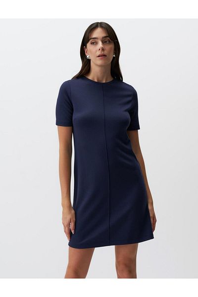 Jimmy Key Short Sleeve Crew Neck Basic Mini Dress