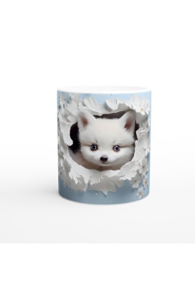 MESCHAIN كوب مطبوع عليه زهور بوميرانيان بريئة