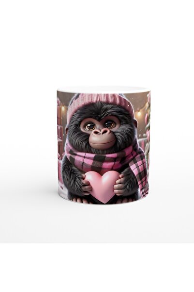 MESCHAIN Loving Baby Gorilla Themed Winter Concept Printed Mug