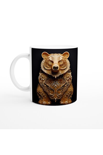 MESCHAIN Bohemian Bear Mug with Gold Flowers