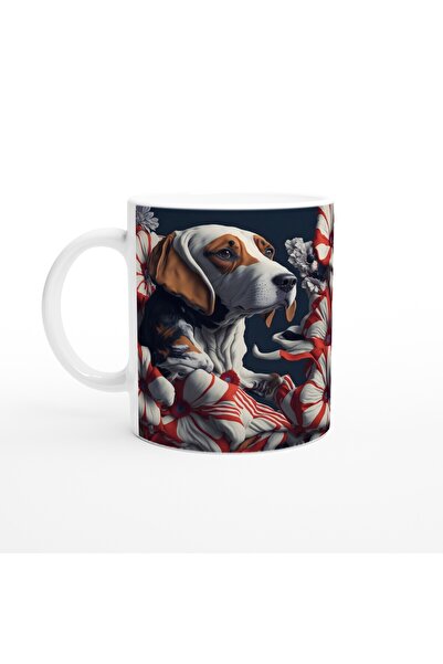 Generic Brand Basset Hound among Flowers Themed Printed Mug