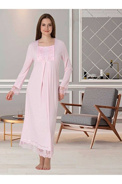 Lohussa Cămașă de noapte pentru maternitate, din bumbac, cu mânecă lungă, cu ...