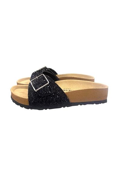 Pierre Cardin Anatomical Sole Buckle Stone Embroidered Slippers