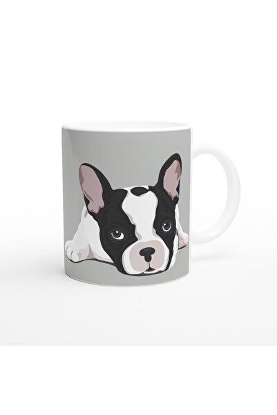 MESCHAIN كوب مطبوع عليه شعار French Bulldog Love