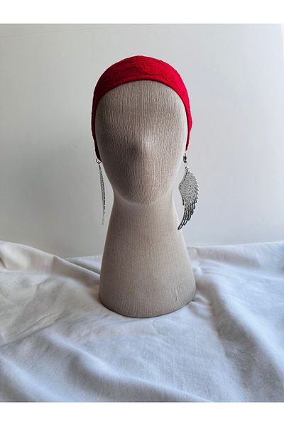 Bukiro Lace Hair Band Lace Set Bandana 3Pcs Hair Band Red,White,Black Lace