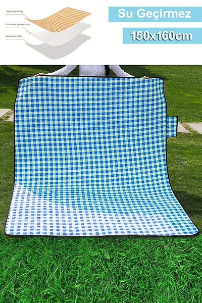 Bundera Picnic Mat Waterproof Self Bag 150X160 cm Camping Type Picnic Floor Cushion Quilted Fiber