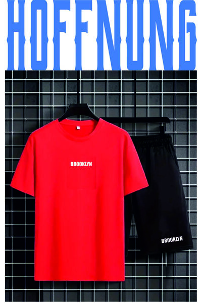 HOFFNUNG Full Short Printed Brooklyn T-Shirt with Shorts Bottom Top Double Set