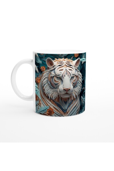 MESCHAIN كوب مطبوع عليه شعار النمر ينظر من أعماق الغابة