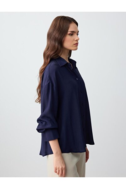 Jimmy Key Loose fit Shirt Collar Woven Dark Blue Shirt