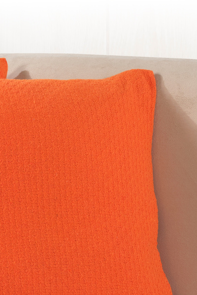 LADYNİL Bohem 2'li Kırlent Kılıfı Dekoratif Yastık Kılıfı 45x45 Fermuarlı Turuncu