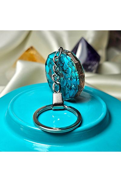 Singincraft Copper Mandala - Turquoise Orgonite Keychain - (Handmade Design Products)