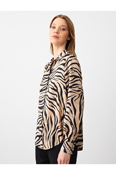 Jimmy Key Zebra Print Beige Shirt
