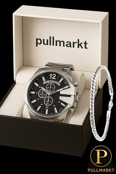 pullmarkt سوار + ساعة يد رجالية