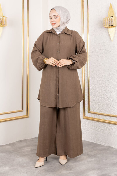 Tesettür Dünyası Strawberry Double Set Tsd250183 Brown