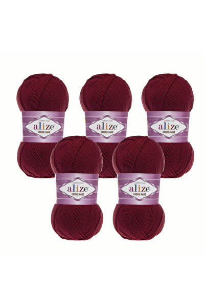Alize Lize Cotton Gold Yarn – Pack of 5 – Cotton Acrylic – Suitable for Amigurumi and Cardigan Knitting