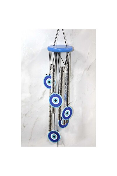 Store Nazar Boncuklu Metal Rüzgar Çanı 70 cm – Şık, Dayanıklı, Bahçe ve Balkon Dekoratif Hediye