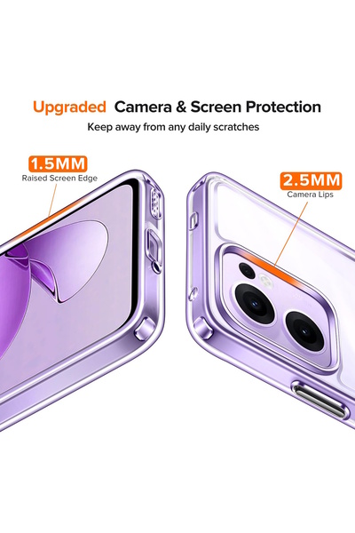 m.tk moveteck Case for Oppo Reno 13F Case Colorless Soft Transparent Silicone Cover with Camera Protrusion Protection