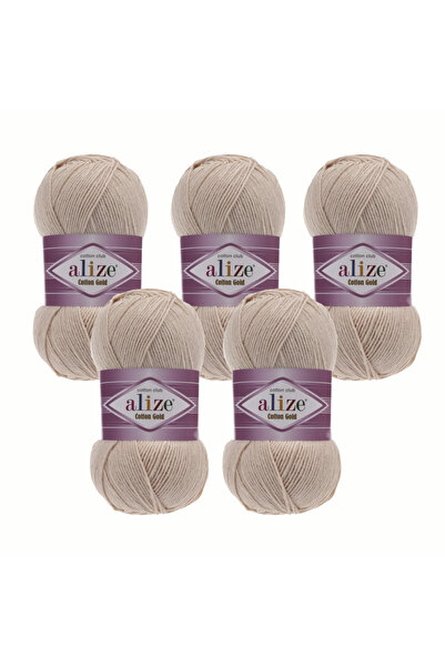 Alize Lize Cotton Gold Yarn – Pack of 5 – Cotton Acrylic – Suitable for Amigurumi and Cardigan Knitting