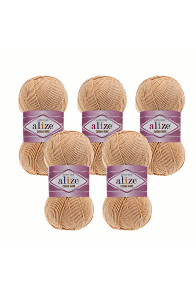 Alize Lize Cotton Gold Yarn – Pack of 5 – Cotton Acrylic – Suitable for Amigurumi and Cardigan Knitting