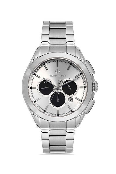 DAVID GUNER Dg-8624Ga-A1-2 Men's Wrist Watch with Stainless Steel Band with Running Function.
