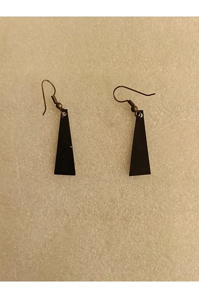 Butik Tülin Authentic Handmade Metal Blue White Star Dangle Earrings 4.5X1 cm Made in Chile