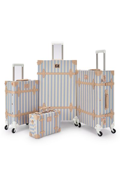 LİMRA Limra Classic Leather 4-Piece Luggage Set, Sizes 28"-24"-20"-13" Inch