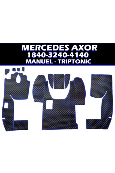 VIPTIRSHOP مرسيدس أكسور 1840-3240-4140 سجادة مبطنة بالجلد (يدوية وترابتونيك)