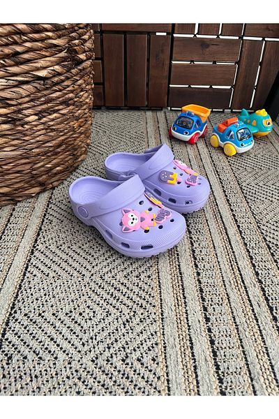 Behtah Kundura Girls Boys Kids 6 Pieces Jibbitz Ornate Gift Closed Front Garden Pool Daily Sandals Slippers