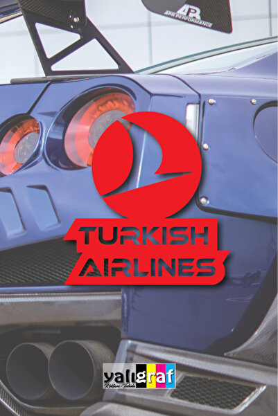 Yalıgraf Reklam Tabela Autocolant Auto Logo Turkish Airlines Oto Sticker Folie Motor 11x11 cm
