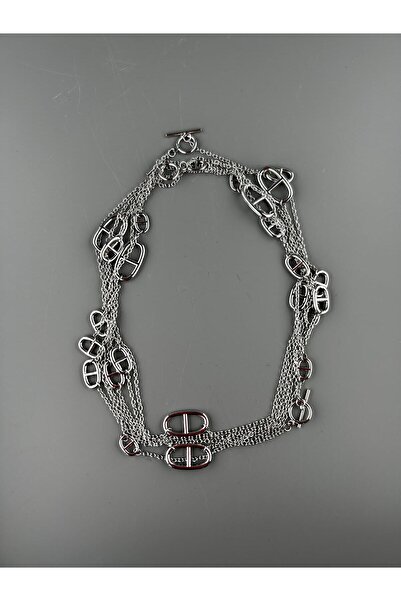 Bennu Design Jewelry قلادة طويلة من الفولاذ